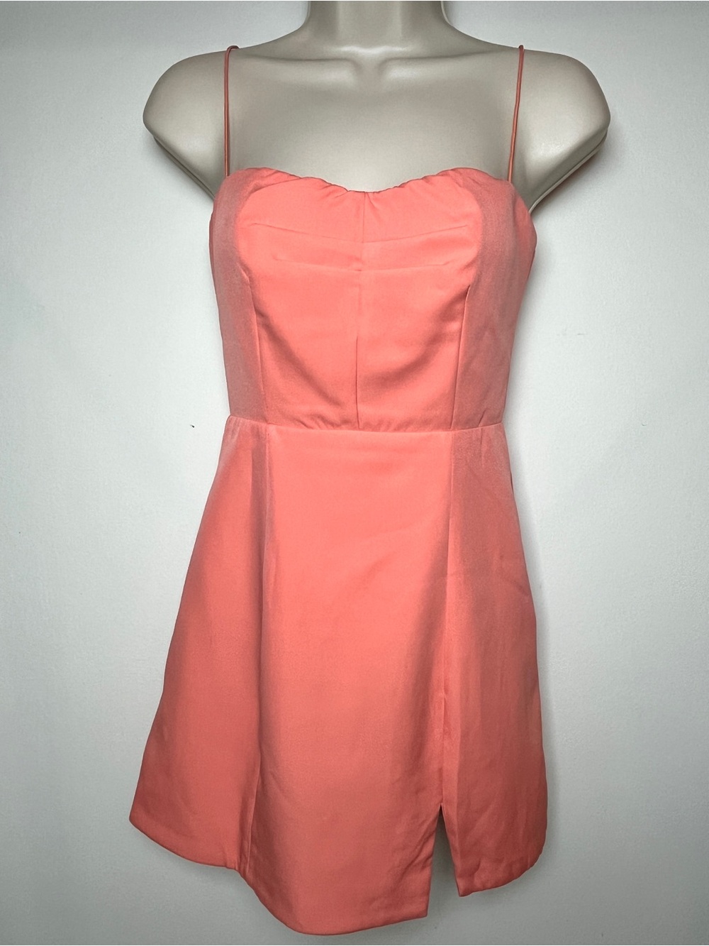 Hello Molly Coral Spaghetti-Strap Mini Dress XS Preppy